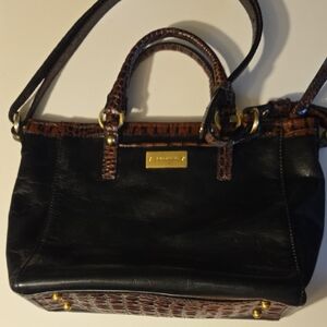 Brahmin Black and Brown Satchel